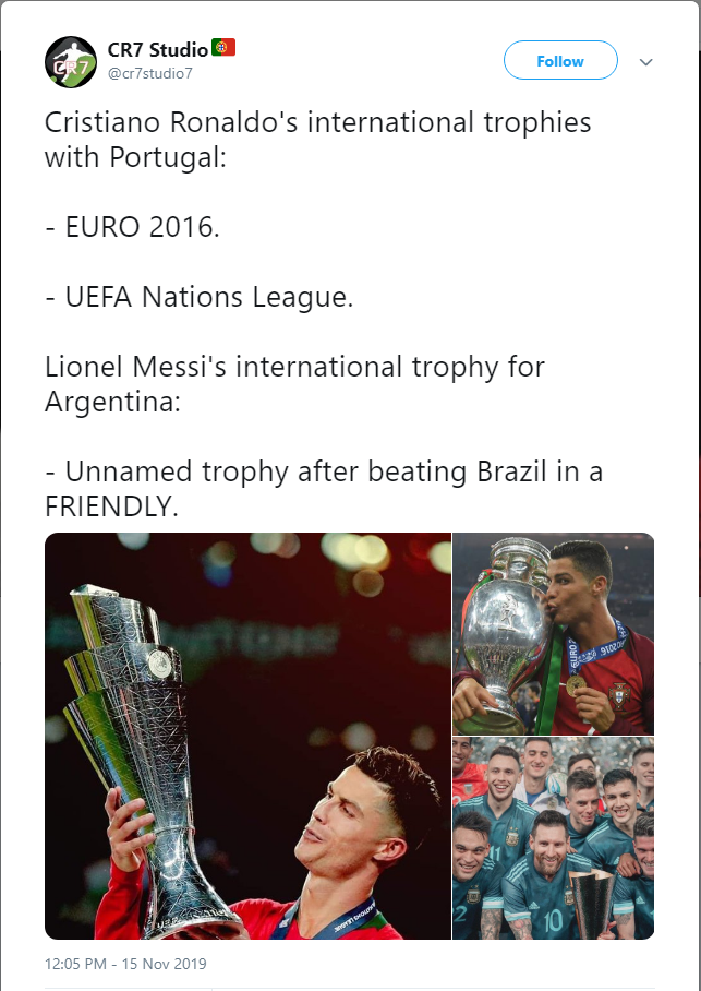 Messi Juara Superclasico Americas 2019, Fans Ronaldo Beri Sindiran